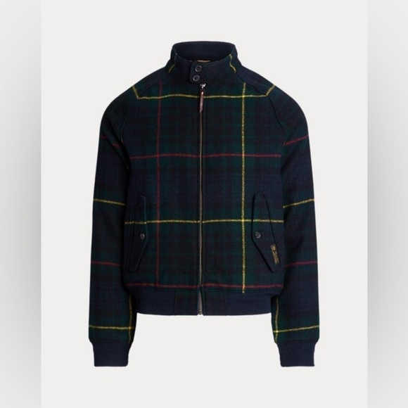 Plaid Wool Twill Jacket Polo Ralph Lauren men’s L COLOR:Hunting Stuart Tartan - Picture 2 of 10